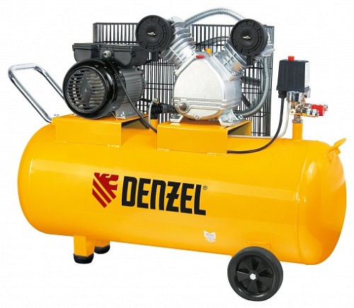 Компрессор "DENZEL" рем. 2ц. 220V ресивер 100л. выход 370 л/мин
